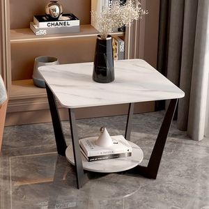 Nouveau Style nordique italien luxe minimaliste <span class=keywords><strong>Table</strong></span> basse carrée petite <span class=keywords><strong>Table</strong></span> d'appoint d'angle marbre Rock plaque <span class=keywords><strong>Table</strong></span> d'appoint de chevet - Product Image 5