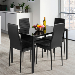 Gỗ mẫu bàn ăn SET4 6 Ghế Nhà Hàng bảng MDF đồ nội thất hiện đại sang trọng kính bàn ăn đặt - Product Image 5