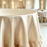Nappe ronde élégante en satin à volants pour mariage, banquet, hôtel, événement, taille personnalisée, décoration de table