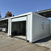 Maison mobile de conteneur de boîte de garage de voiture en acier préfabriquée portative moderne avec la porte de volet de roulement pour des entrepôts