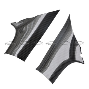 OLOTDI Real Carbon Fiber Carbon Black High <b>Polished</b> Interior C Pillar Trims Cover for Mitsubishi Lancer EVO10 X 2008-2017 Auto - Product Image 3