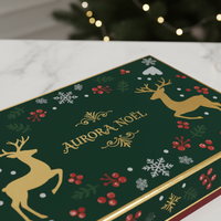 Kotak Kertas Lipat Natal Portabel Custom dengan Embossing dan Laminasi Matt untuk Kemasan Hadiah Kosmetik, Perawatan Kulit, dan Makeup (Kotak Rigid)