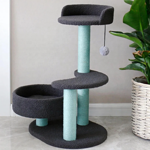 Neues Design Modernes Sisal seil Holz Kratz baum Turm Holz Kratz baum Großer Kratz baum Turm - Product Image 2