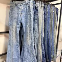 Celana Jeans Wanita Model Flare Bekas Berkualitas Tinggi Gaya Retro Chic, Celana Denim Bell Bottom Vintage, Pakaian Bekas Campuran Bal Pabrik
