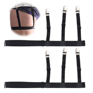 Best 2Pcs <b>Shirt</b> <b>Stays</b> <b>Shirt</b> Holders K2030 with Non Slip Locking Clamps Elastic Leg Garters Thigh for Men Suspender <b>Shirt</b> Tuckers - Product Image 2