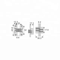 Design moderne 180 degrés charnière pliante en plastique Offre Spéciale accessoires de table en alliage de zinc pour le bureau à domicile