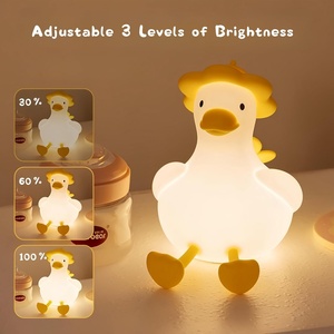 USB Rechargeable Duck Night Light for Kids' Bedroom 3 Brightness Modes + <b>Wireless</b> Touch Control Bedside <b>Lamp</b> - Product Image 5
