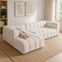 Canapé modulaire en forme de L, doté d'un tissu de haute qualité et d'un design autoportant, personnalisable comme un canapé compact pour salon