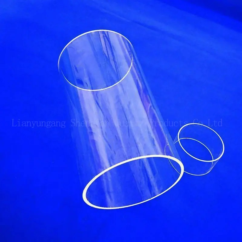 Прозрачная трубка большого диаметра для полировки огня, цилиндрический цилиндр из кварцевого стекла, открытые концы
