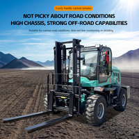 Chariot élévateur tout-terrain 4x4 - Chariot élévateur pour sols intérieurs avec moteur diesel et pneus pleins pour la construction et l'agriculture