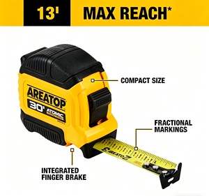Ruban à mesurer professionnel en acier haute précision avec logo personnalisé, 5m et <span class=keywords><strong>10m</strong></span>, en PVC et ABS, avec étui en cuir - Product Image 2