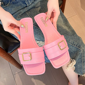 A12 <span class=keywords><strong>sandali</strong></span> da <span class=keywords><strong>donna</strong></span> di nuovo prodotto 14 colori vivaci della fibbia della cintura 35-42 pantofole piatte di <span class=keywords><strong>grandi</strong></span> dimensioni all'ingrosso alla moda - Product Image 5