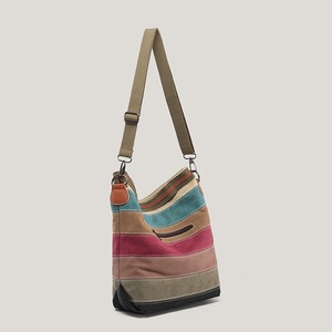 Women's Urban Simplicity Zippered Canvas Tote <b>Bag</b> Crossbody <b>Strap</b> Single Handle Large Capacity for Daily Commuting - Product Image 3