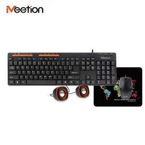 Meetion MT-C105 Keyboard Mouse Audio Mouse Pad Commonly Used Computer Office Hardware Office Four-in-one Wired Combo