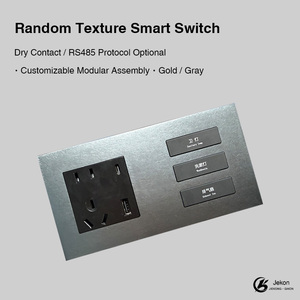 Prise intelligente Jekon Gray à texture aléatoire, contact sec/RS485, modulaire personnalisable, automatisation hôtelière et domestique - Product Image 1