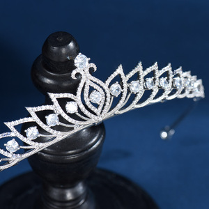 Hibide น่ารักผู้หญิงอุปกรณ์<span class=keywords><strong>ผม</strong></span>งานแต่งงานเซอร์โคเนียเทียร่าและมงกุฎเจ้าสาวหมั้นเครื่องประดับปาร์ตี้ C-92แต่งงาน - Product Image 4