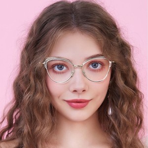 Monture de lunettes ronde pleine monture 87324 avec protection anti-lumière bleue, unisexe, monture en métal TR90 pour usage quotidien - Product Image 2