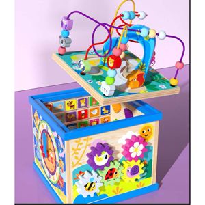 Cubo de Actividades de Madera Montessori 6 en 1, Juguetes Educativos para Niños Pequeños de 1 a 3 Años, Juego para Niños y Niñas - Product Image 4