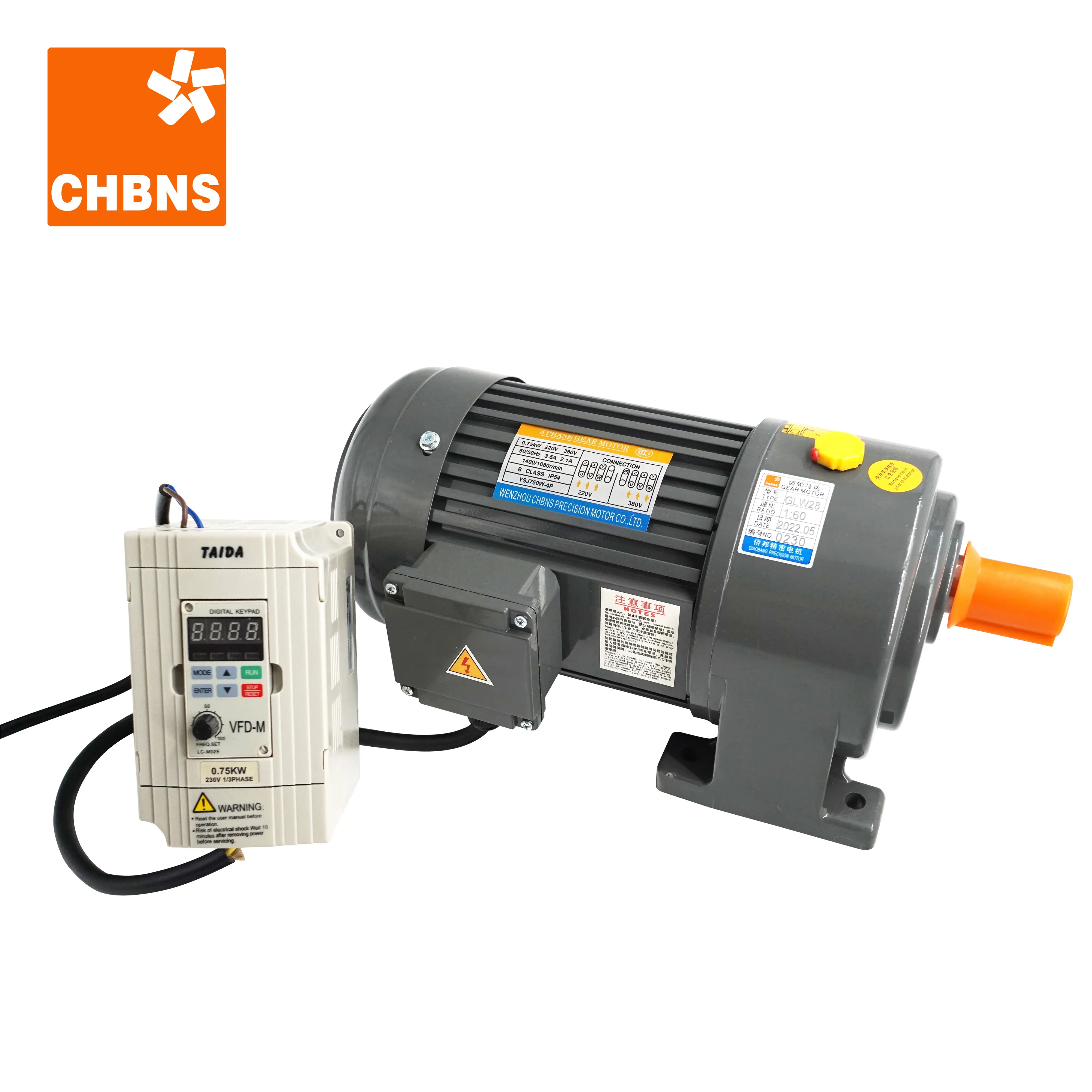 Chbns G-Serie Tandwielreductoren 220V/380V 100w-5000w Motor Met Snelheidsregelaar