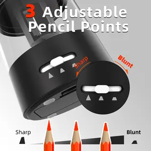 Electric Pencil Sharpeners Portable Small Battery Powered Pencil Sharpener Kids Suitable For No.2/Colored Pencils 6-8mm