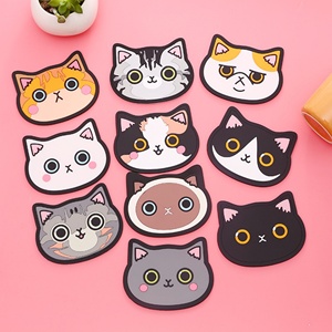 Custom Promotional Non-Slip <b>Heat</b>-Resistant Coffee Drink Kitchen Accessories Silicone Cute <b>Cat</b> Shaped Teacup Coasters - Product Image 4