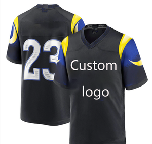 Özel Logo Amerikan Futbolu Formaları Toptan Dikişli İşlemeli Numaralar # 41 # 7 # 12 Yetişkin Büyük Beden Kısa Kollu Gömlek - Product Image 4