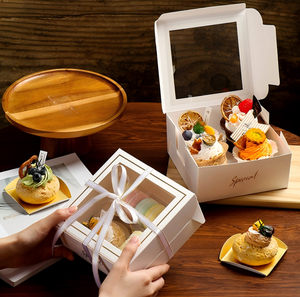 Boîtes d'emballage pour gâteaux de boulangerie, boîtes à biscuits, boîtes à <span class=keywords><strong>donuts</strong></span> avec fenêtre, boîtes cadeaux pour pâtisseries et desserts, boîtes à <span class=keywords><strong>donuts</strong></span> et biscuits de boulangerie avec couvercle à fenêtre - Product Image 6