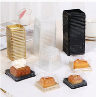 Boîte en plastique de gâteau de lune à bord large épaissi 50g 80g plateau carré d'emballage de gâteau de lune de mi-automne
