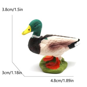 Modèles d'animaux de ferme simulés en PVC pour l'exportation, Série Canards : Canards femelles à tête verte, blancs et jaunes, couleur sable d'automne - Product Image 2