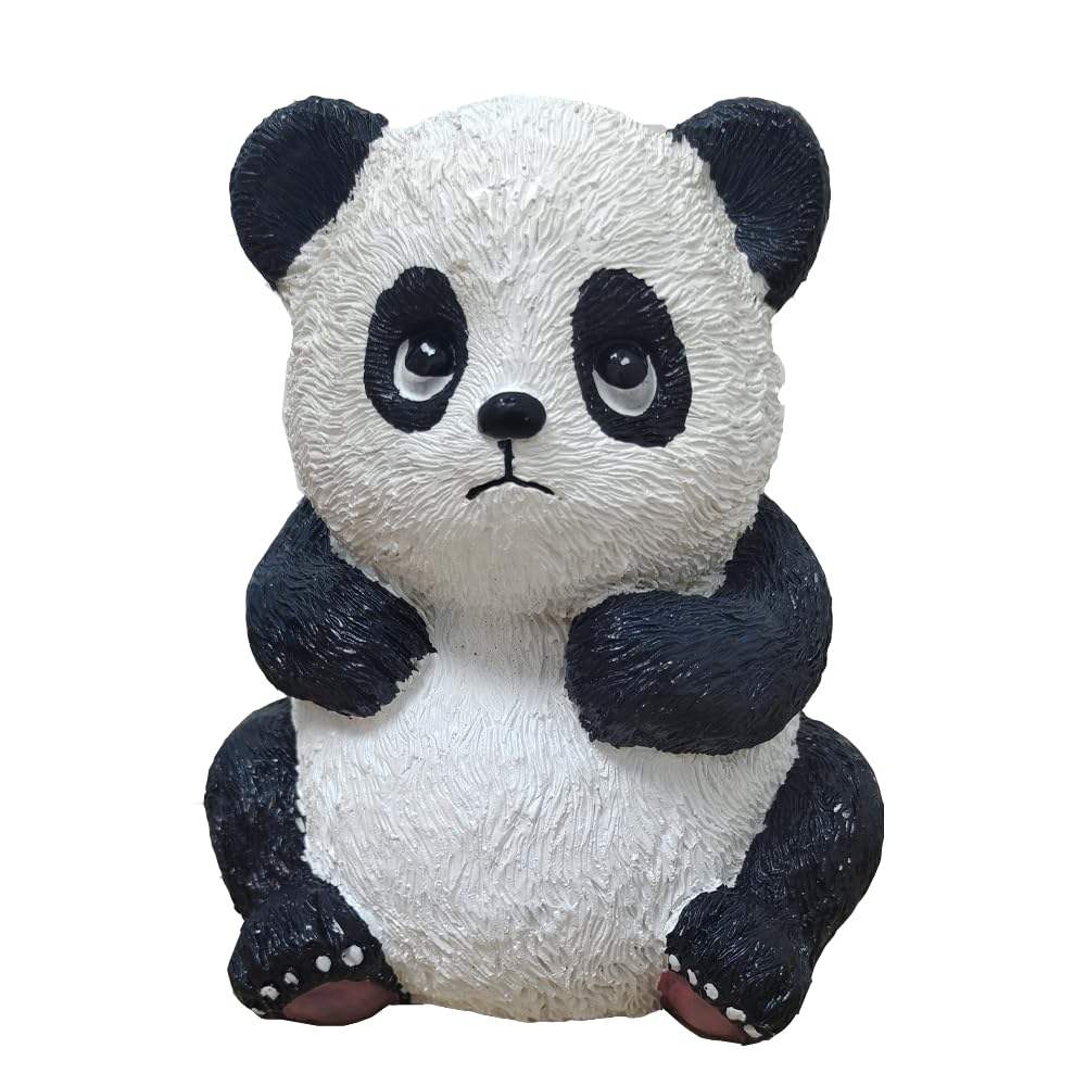 Cute Panda Statue Resin Animal Sculpture Home Desk Decor Panda Lover Gift Small Ornament Collectible Office Bookshelf