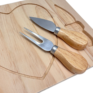 Tabla de servir de madera rectangular y juego de cuchillos de acero inoxidable, tabla de quesos y bandeja de regalo de herramientas para servir <span class=keywords><strong>pizza</strong></span> - Product Image 5