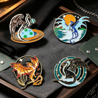 Émail Dragon Casting pour Badges Métalliques Personnalisés en Émail Dur sur le thème des Créatures Mythiques Fantastiques, Décoration pour Sacs à Dos et Vêtements