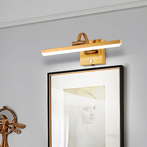 Lumière de salle de bain en laiton LED, montage mural, variateur d'intensité réglable, lampe de miroir avec design moderne pour luminaire de salle de bain - Product Image 2