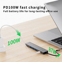 Station d'accueil USB 3.0 multifonctionnelle 8-en-1 4K 30Hz avec port HDMI, TF/SD, PD100W, adaptateur USB/C Type 3.0, hub USB C pour ordinateur portable