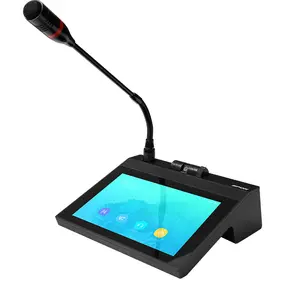 Ip Netwerk Remote Desktop Microfoon Met 7 Inch Touchscreen Voor Pa Systeem Live Spraak, Zone Paging, Uitzending