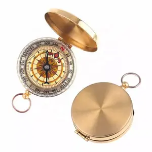 Cheap high quality pocket brass golden compass