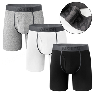 Venta al por mayor de calzoncillos masculinos sólidos con logotipo personalizado Organic 95 Cotton 5 Spandex Boxer para ropa interior de marca privada Calzoncillos bóxer para hombres - Product Image 1