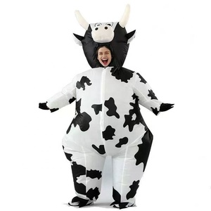 Divertente <span class=keywords><strong>Costume</strong></span> Gonfiabile <span class=keywords><strong>da</strong></span> <span class=keywords><strong>Mucca</strong></span> per Adulti, Tuta Gonfiabile a Forma di <span class=keywords><strong>Mucca</strong></span> per Feste di Halloween - Product Image 1
