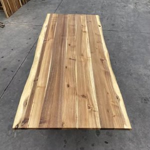 Tablero de Acacia con Borde Natural para Mesa de Comedor, Encimera Encolada con 2 Bordes Naturales para Isla de Cocina, Tablero de Cocina - Product Image 1
