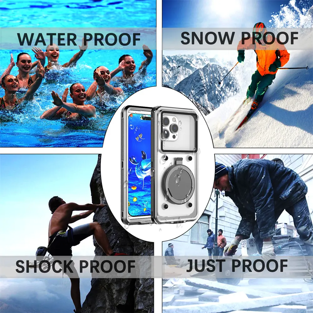 Hight Quality Self-check Swimming Mobile Cover Waterproof Shockproof Holder Stand Phone Case For All Mobile Phone