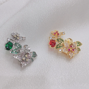<span class=keywords><strong>DIY</strong></span> 高品质 XIMU 儿童铜镀金锆石微镶嵌几何胸针，适合婚礼订婚派对礼物 - Product Image 4