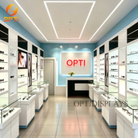 Mueble de Exhibición para Óptica, Diseño Simple y Personalizado de Fábrica, Vitrina Resistente para Gafas con Iluminación LED