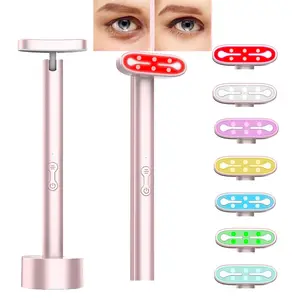 7 en 1 outils de beauté des yeux du visage thérapie par la lumière rouge visage cou EMS instrument à micro-courant lifting du visage et anti-âge rides