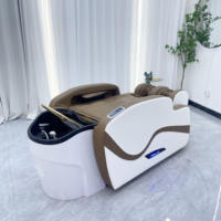 Fauteuil de lavage de cheveux Winplus Salon avec hydrothérapie, circulation d'eau, massage électrique, lit de lavage japonais pour spa capillaire avec fonction vapeur
