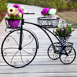 Jardín coche titular <span class=keywords><strong>de</strong></span> hierro <span class=keywords><strong>bicicleta</strong></span> maceta con cesta - Product Image 6