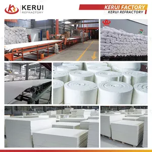 KERUI高品質の生産6-50mmセラミック繊維ボード耐火性キルンバッキング断熱材用