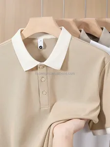 High Quality Breathable Knitted Cotton Golf Shirt Formal Unisex Custom Embroidery Logo Letter Pattern <b>Button</b>-Down Short Sleeve - Product Image 2