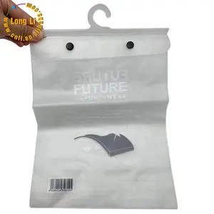 Großhandel transparente klare Kunststoff verpackung Reiß verschluss PVC-Tasche mit Knopf