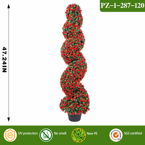 RUOPEI Albero di Rose Artificiali a Spirale in Vaso, Topiaria Resistente ai Raggi UV, Ignifuga, Ecologica, Inodore, Pianta Finta per Casa e Giardino - Product Image 4