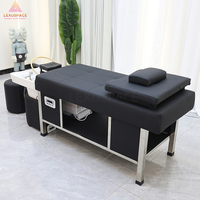Nouveau design de lit avec shampoing thaïlandais bon marché chaise de salon de coiffure lit avec support en métal et cuir PU